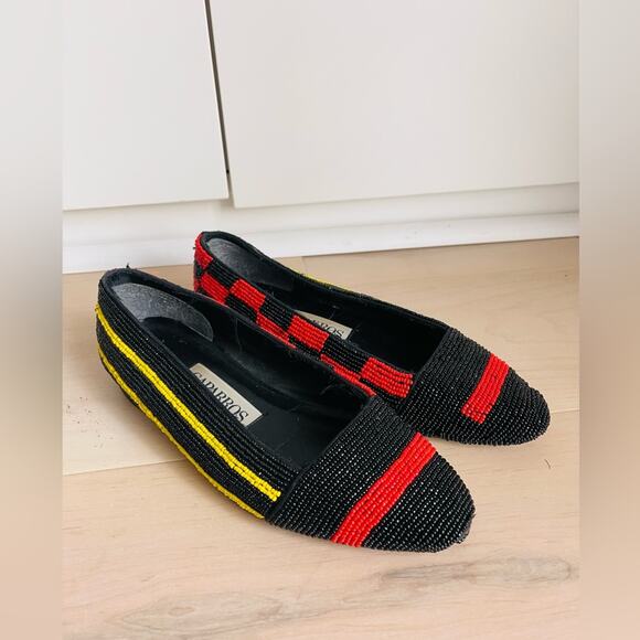 Vintage Women's Flats Size 6.5 80s era Colorblock Statement Fun Funky - Picture 1 of 8